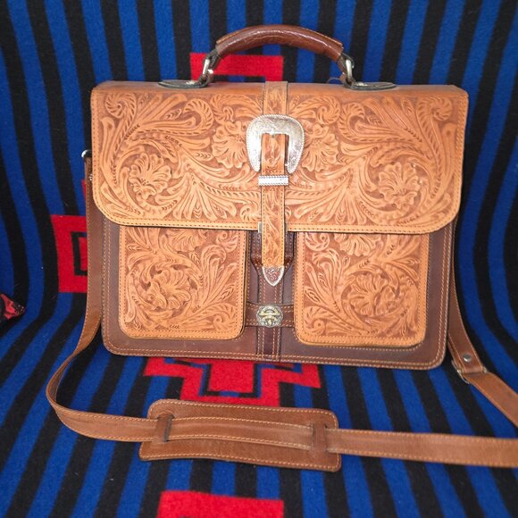 Montana Silversmiths Tooled Briefcase - Picture 1 of 10